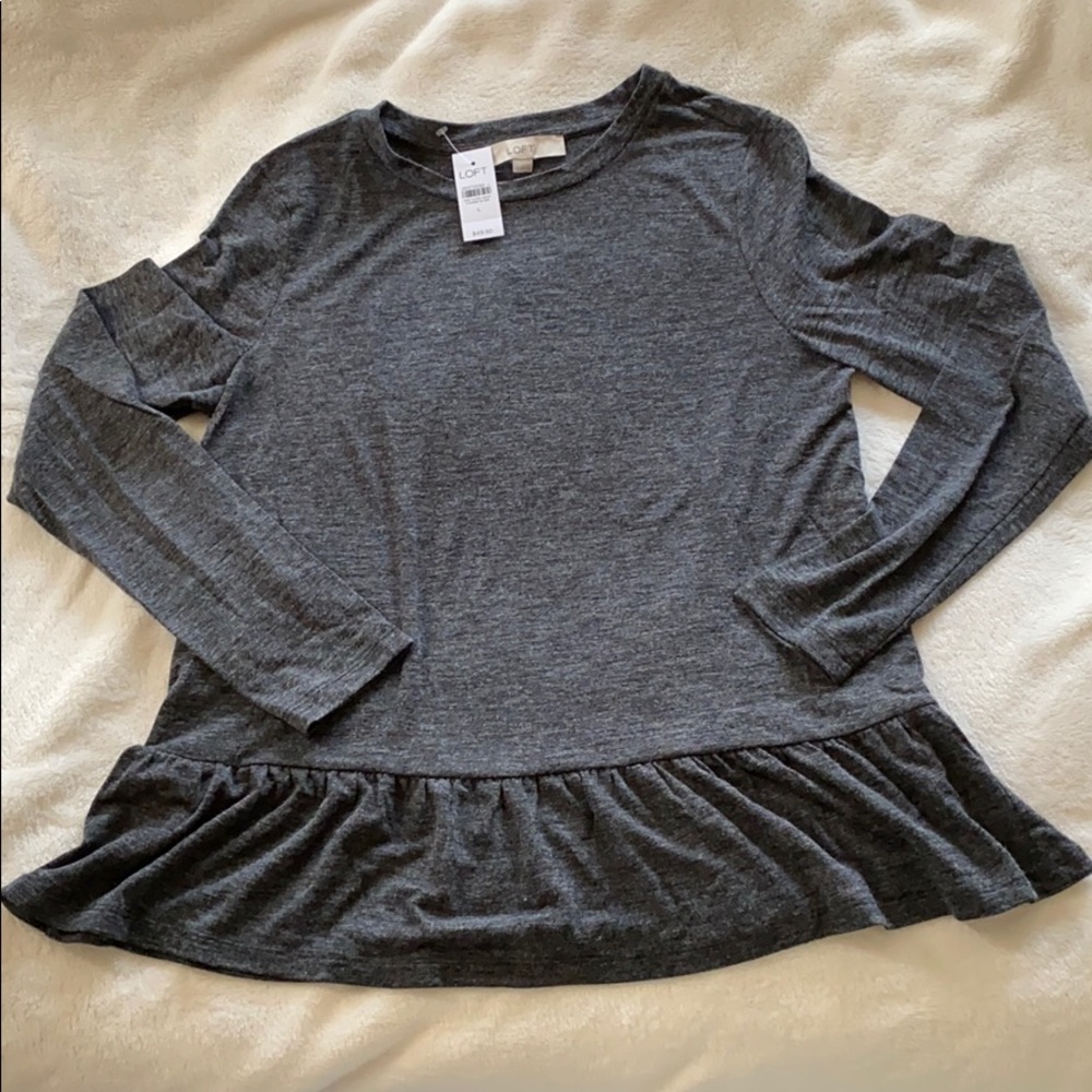 Loft Peplum Tee, New With Tags!